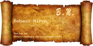 Bebesi Miron névjegykártya